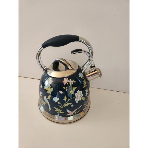 Laura Ashley 2.5 Quarts 3L 10 Cup Elveden Navy Stove Top Kettle New - Picture 1 of 6